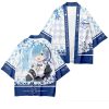 Re Life in a different world from zero Rem Kimono 3D Print Rem Cosplay Haori Cloak - Anime Kimono Shop